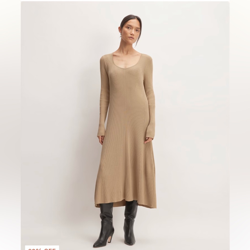 Everlane The Ribbed Scoopneck Dress size S NWT